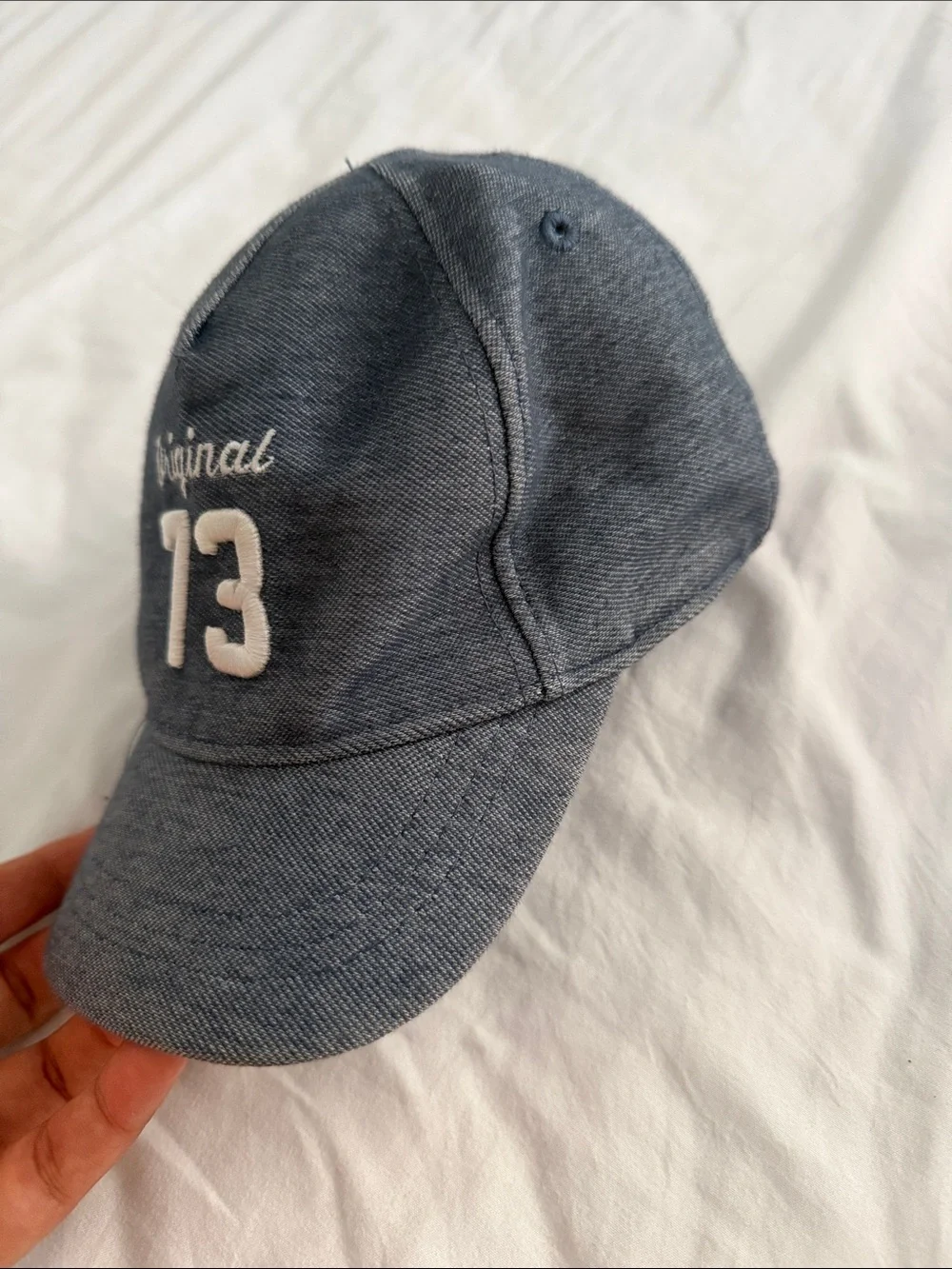 Baby 0-6months Original 73 Embroidered Denim Baseball Cap - Blue